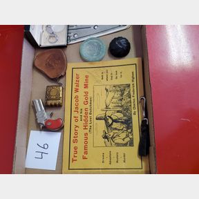Hubley Derringer, gold mine, Stanley hinge advert., more