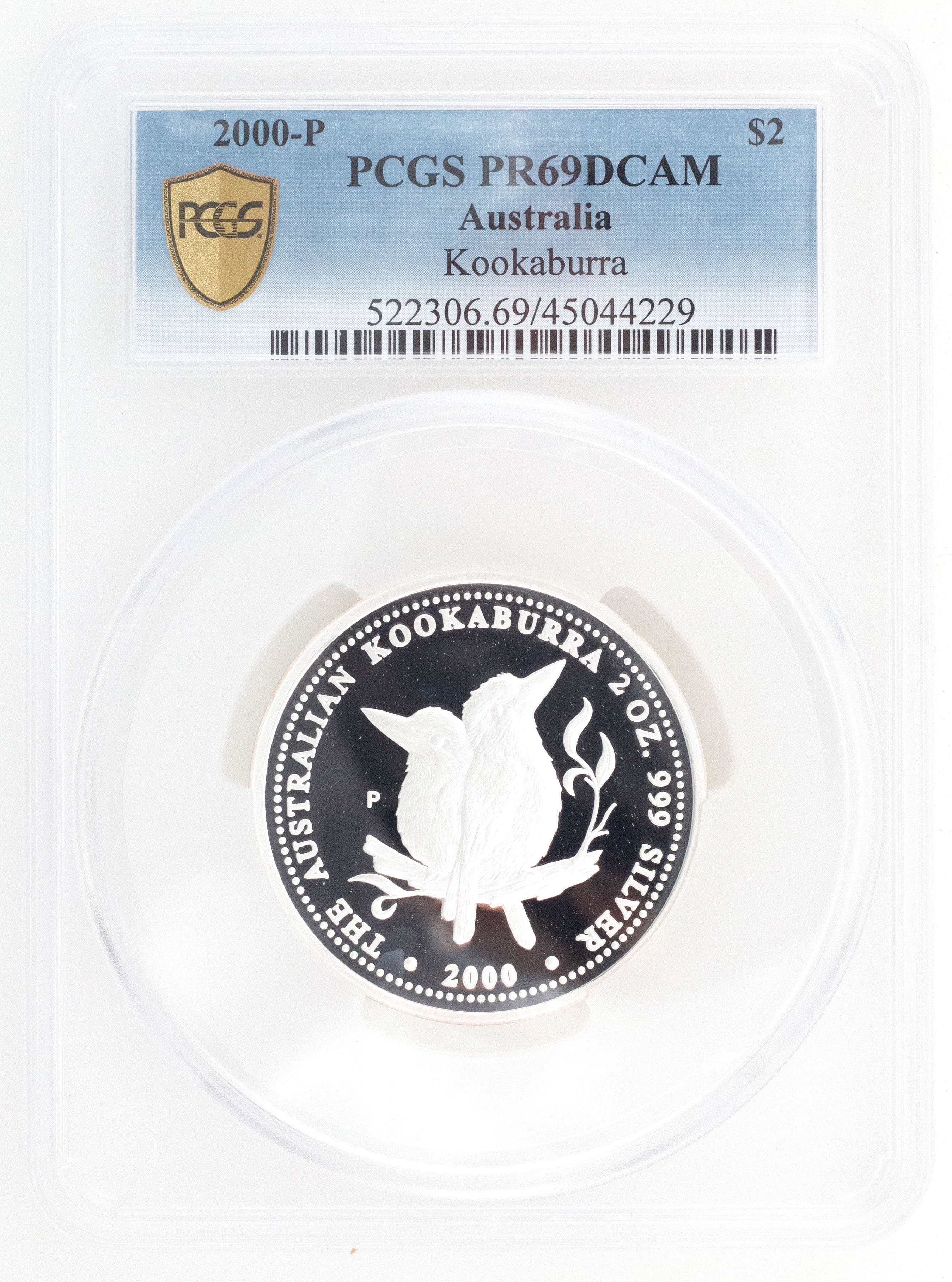 2000-P Australia Two Dollar, $2 Proof Kookaburra PCGS - PR69DCAM -229
