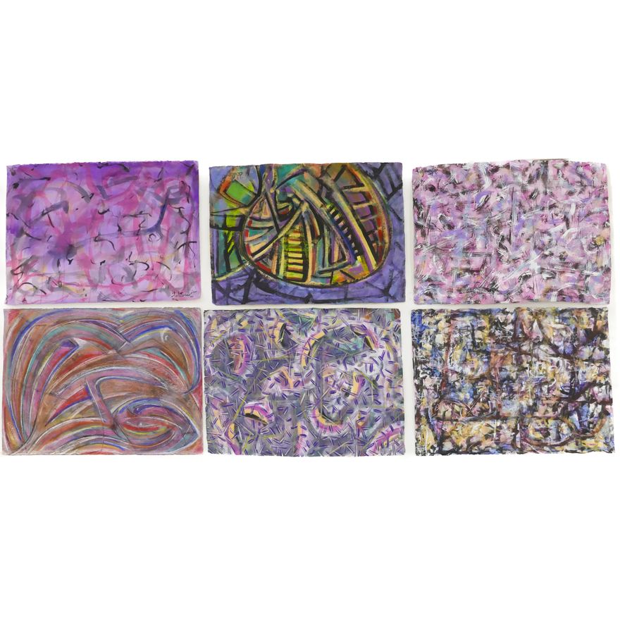 6pc Joseph de La Torre Abstract Various Mediums on Paper