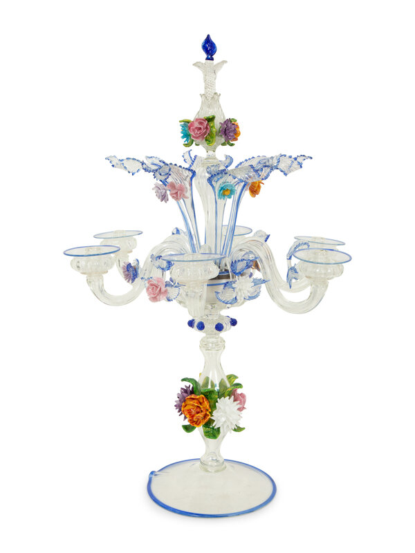 A Murano Glass Six-Light Candelabra