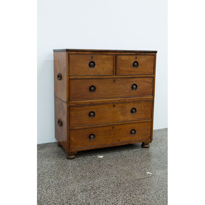 A 19th-century padouk wood travelling chest