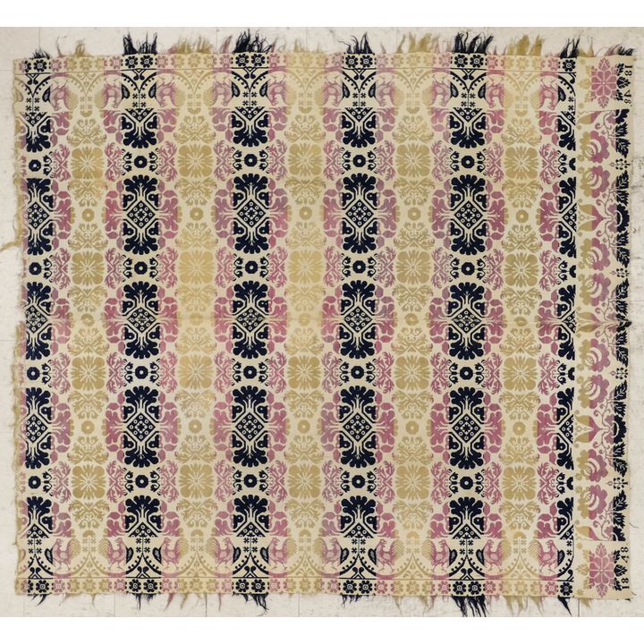Antique American dated 1848 Homespun - 6.5'x6'