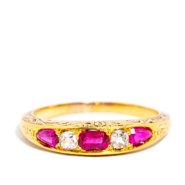 Vintage Ruby & Old Cut Diamond RIng,