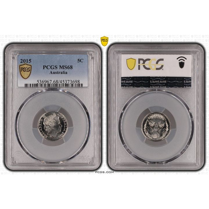 Elizabeth II, POP 4/0, Five Cent, 2015, PCGS MS68
