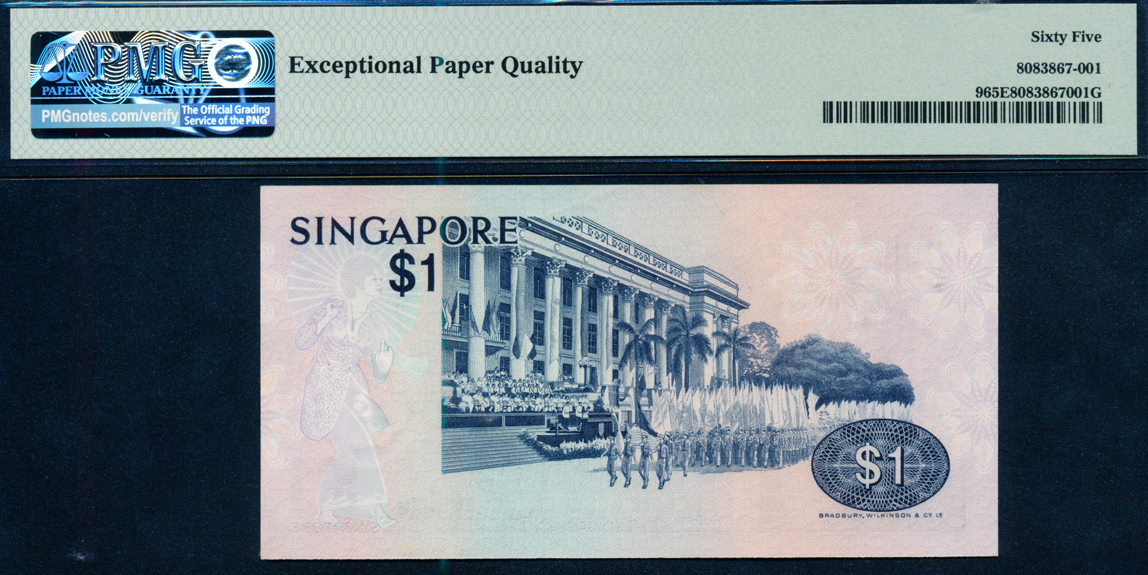 Singapore Bird 1976 $1 First Prefix Golden Number A/1 100000