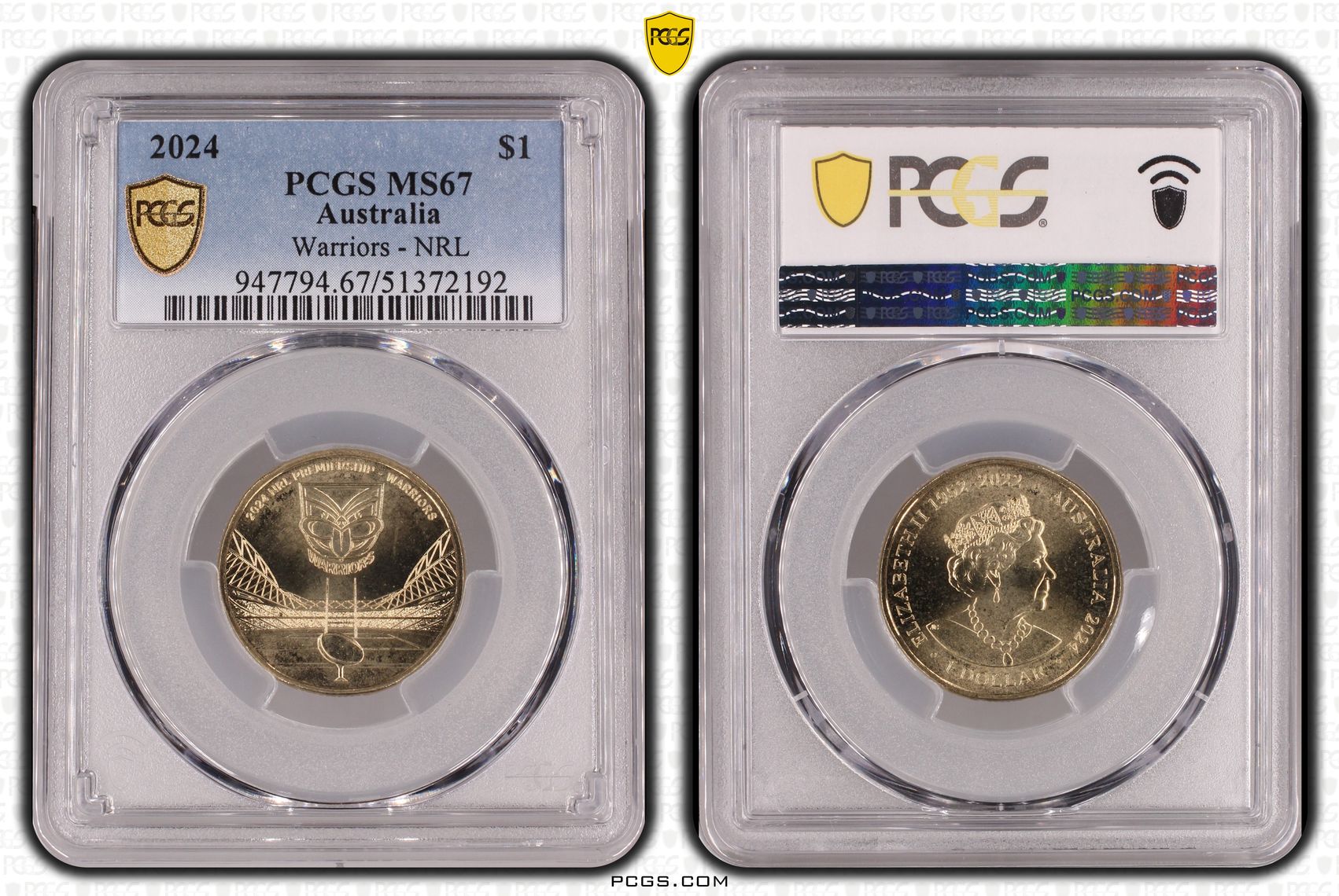 Warriors - NRL, One Dollar, 2024, PCGS MS67