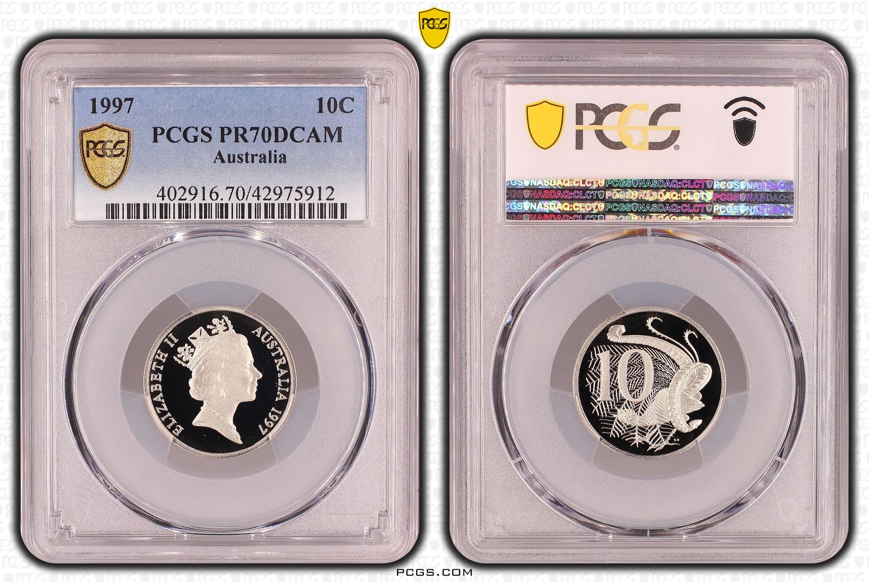 133 · 1997 Australia Ten Cent, 10c PCGS - PR70DCAM POP 19/0 -912