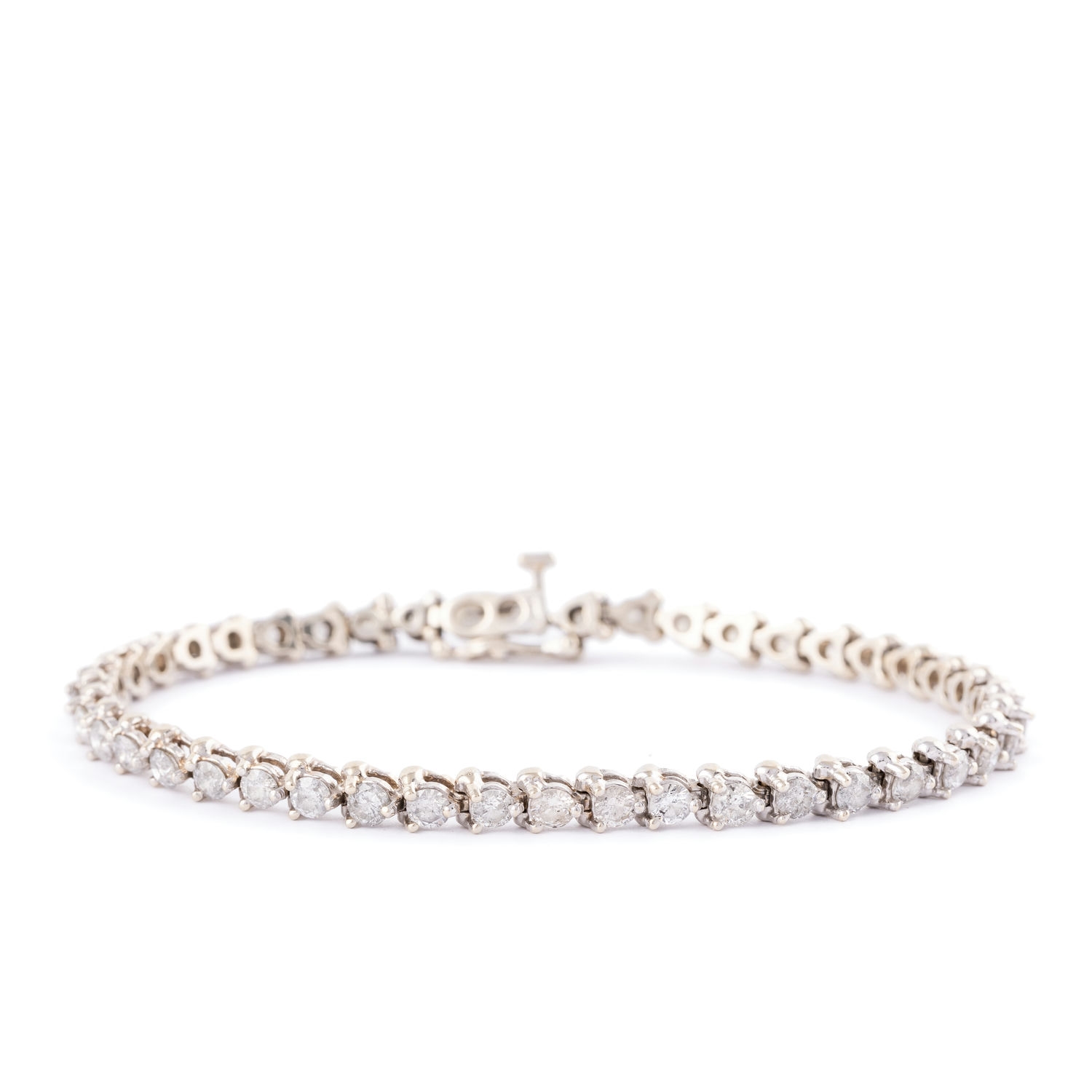 4.4 Carat Diamond Tennis Bracelet 14ct Gold,