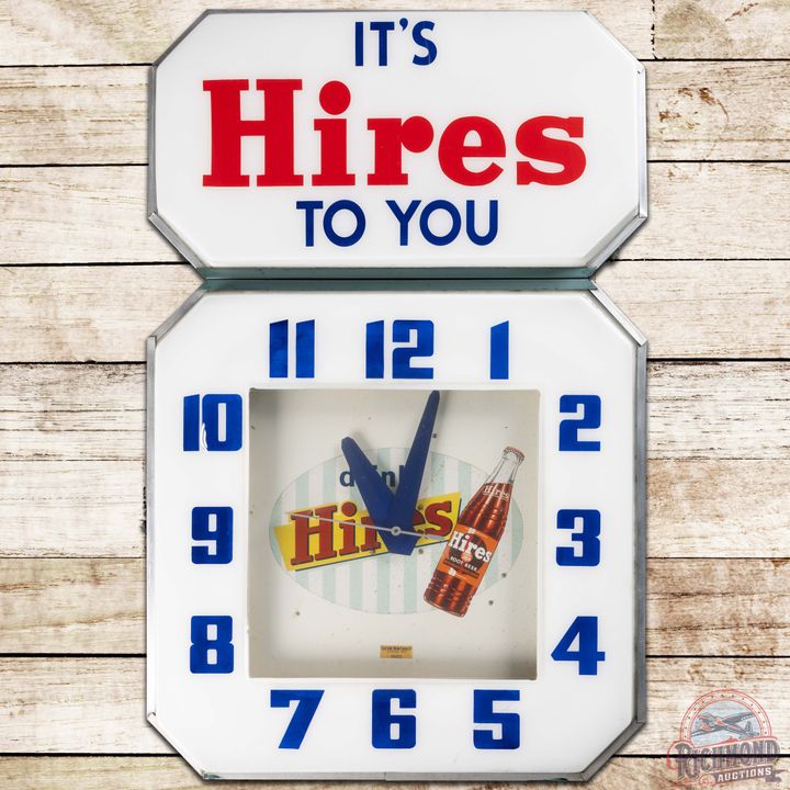Hires Root Beer Multi-Piece Neon Advertising Clock w/ Bottle Logo