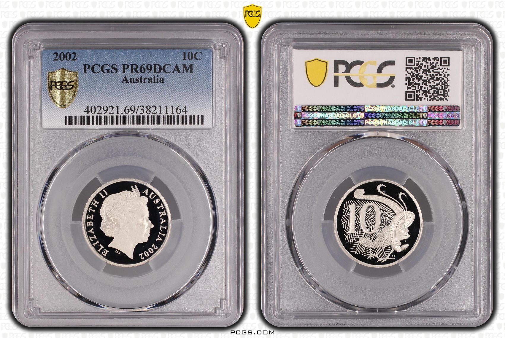 , Ten Cent, 2002, Pcgs Pr69dcam