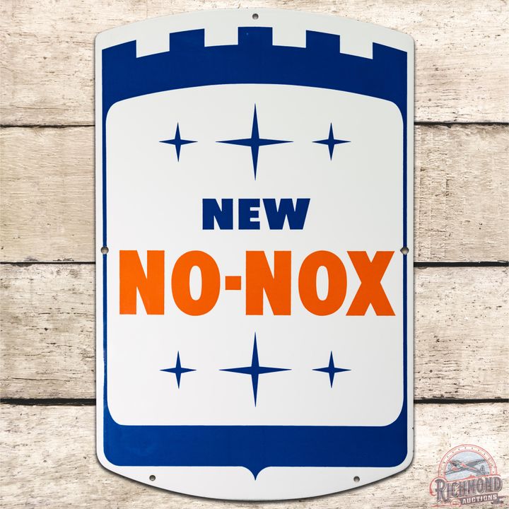 NOS 17.5" Gulf New No-Nox SSP Pump Plate Sign - 9.5