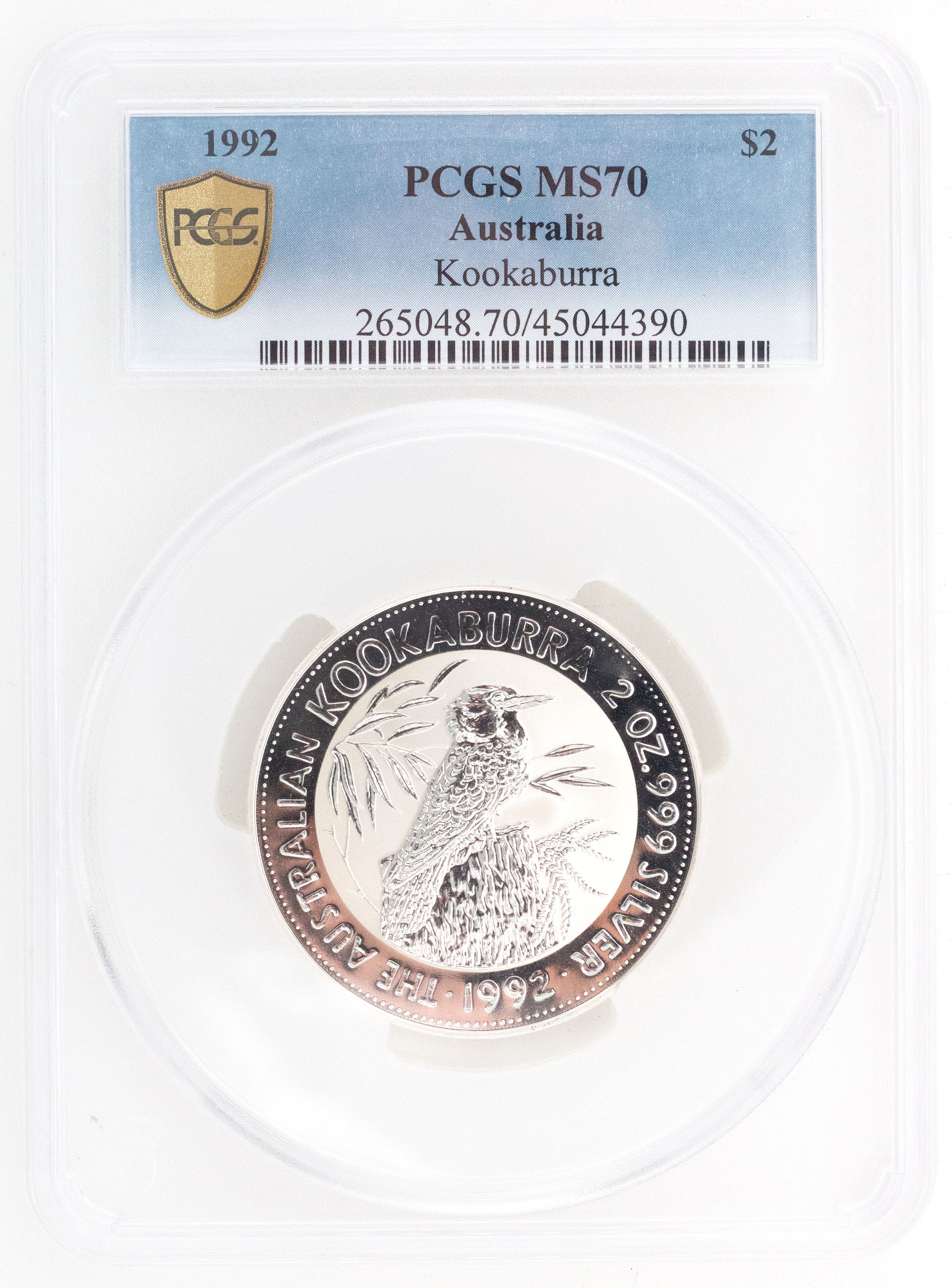 1992 Australia Two Dollar, $2 Kookaburra perched PCGS - MS70 POP 1/0 -390