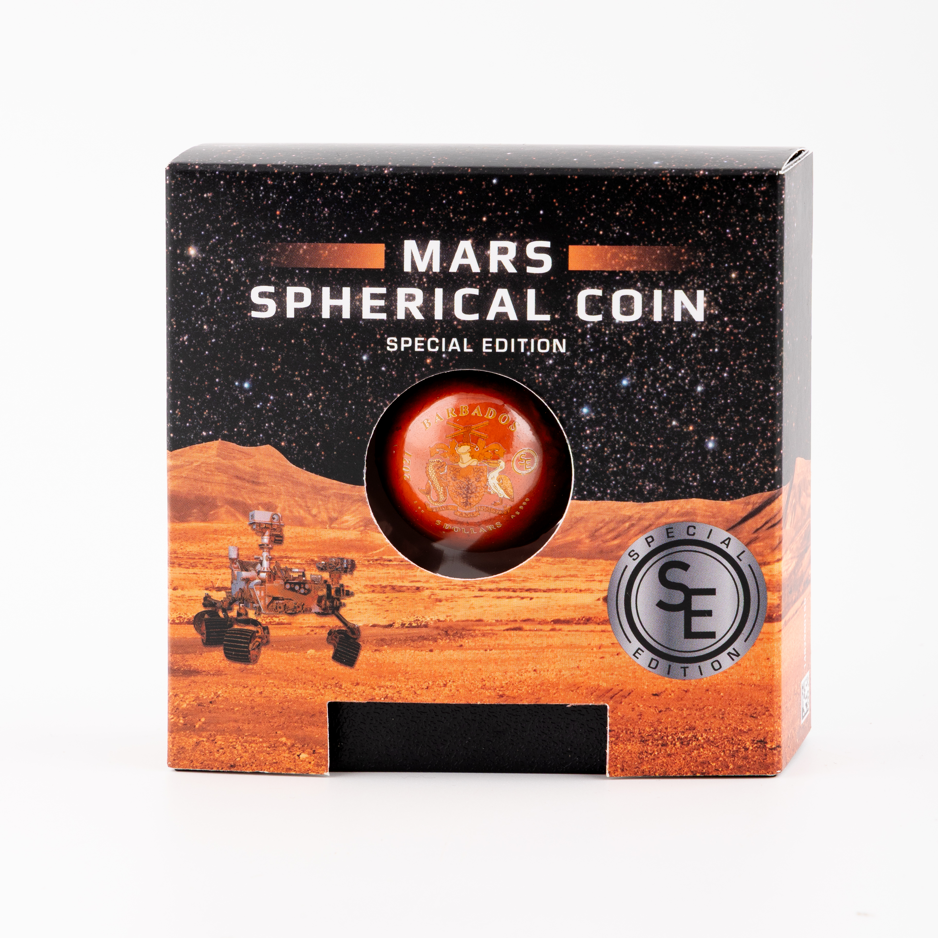 Barbados, Mars Spherical Coin, Five Dollars, 2021, UNC