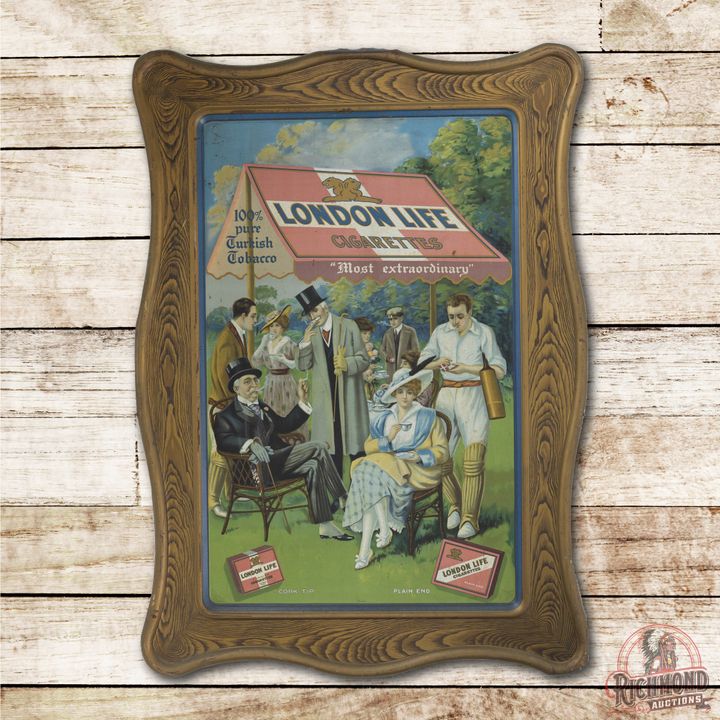 London Life Cigarettes Self Framed Single Sided Tin Sign TAC 8.9
