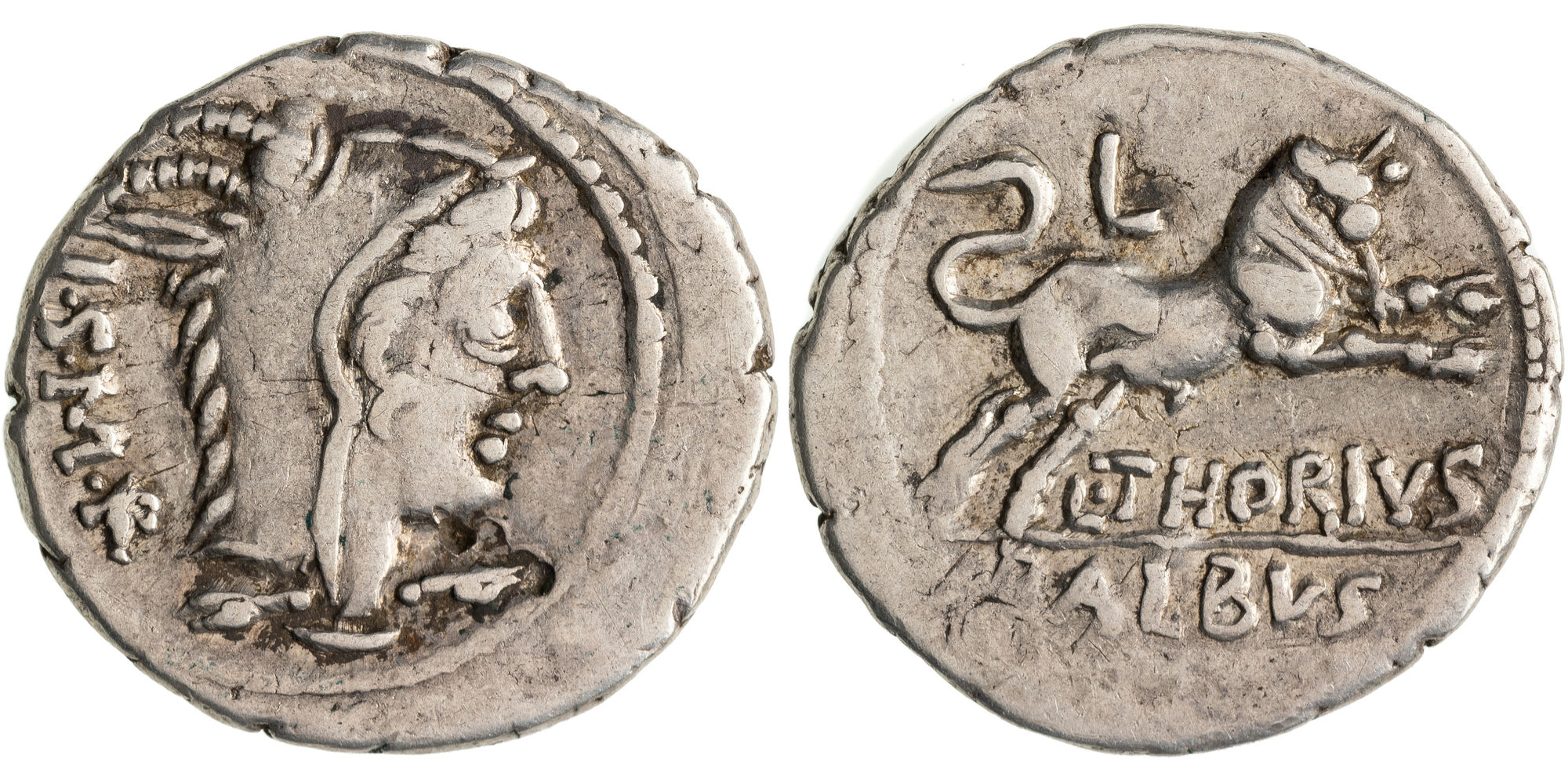 Thoria, Denarius, 105 BC, VF