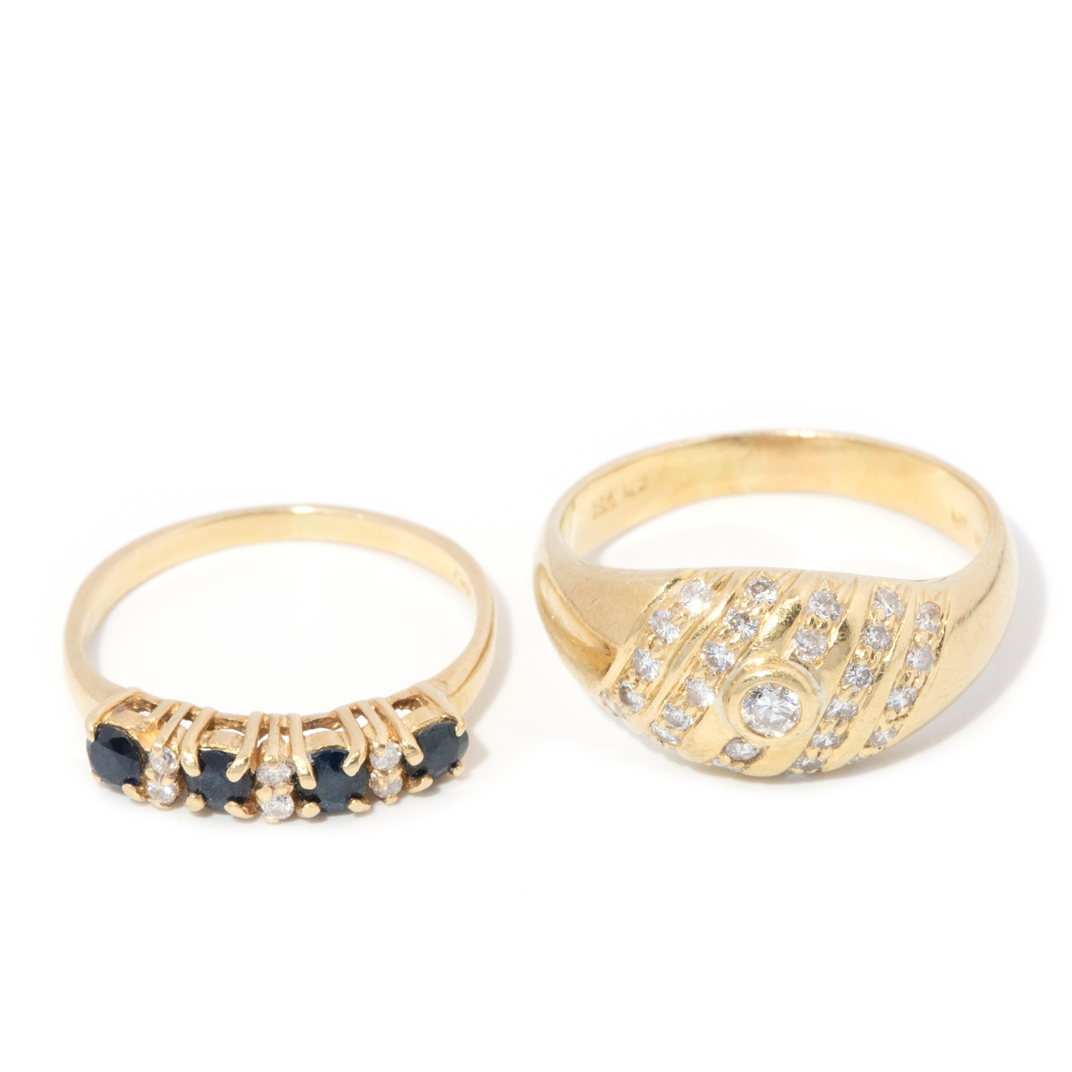 Two 18 carat gold rings