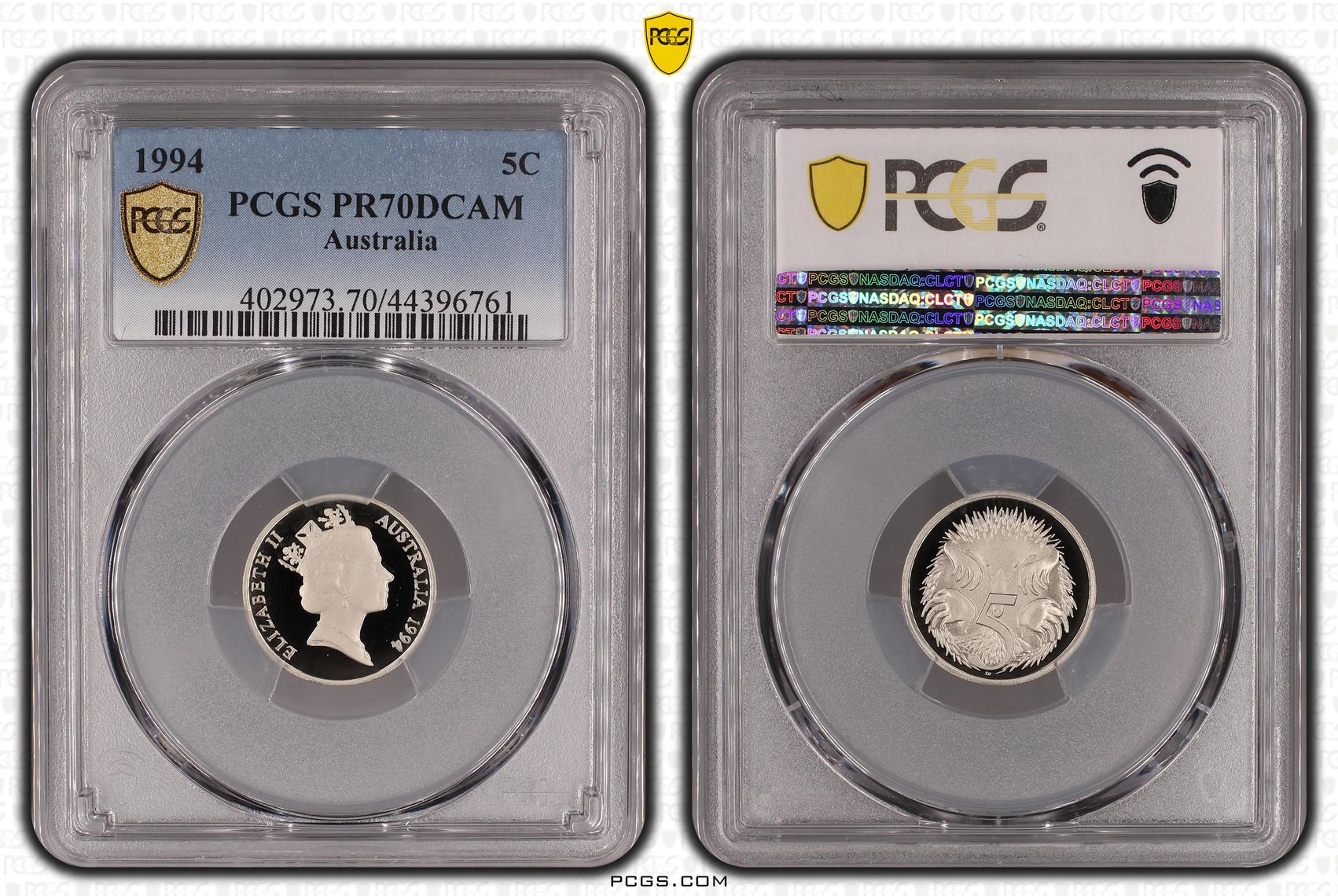 1994 Australia Five Cent, 5c PCGS - PR70DCAM POP 15/0 -761