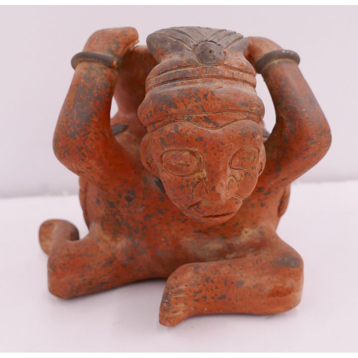 Pre Columbian Style Figural Pot- 6''
