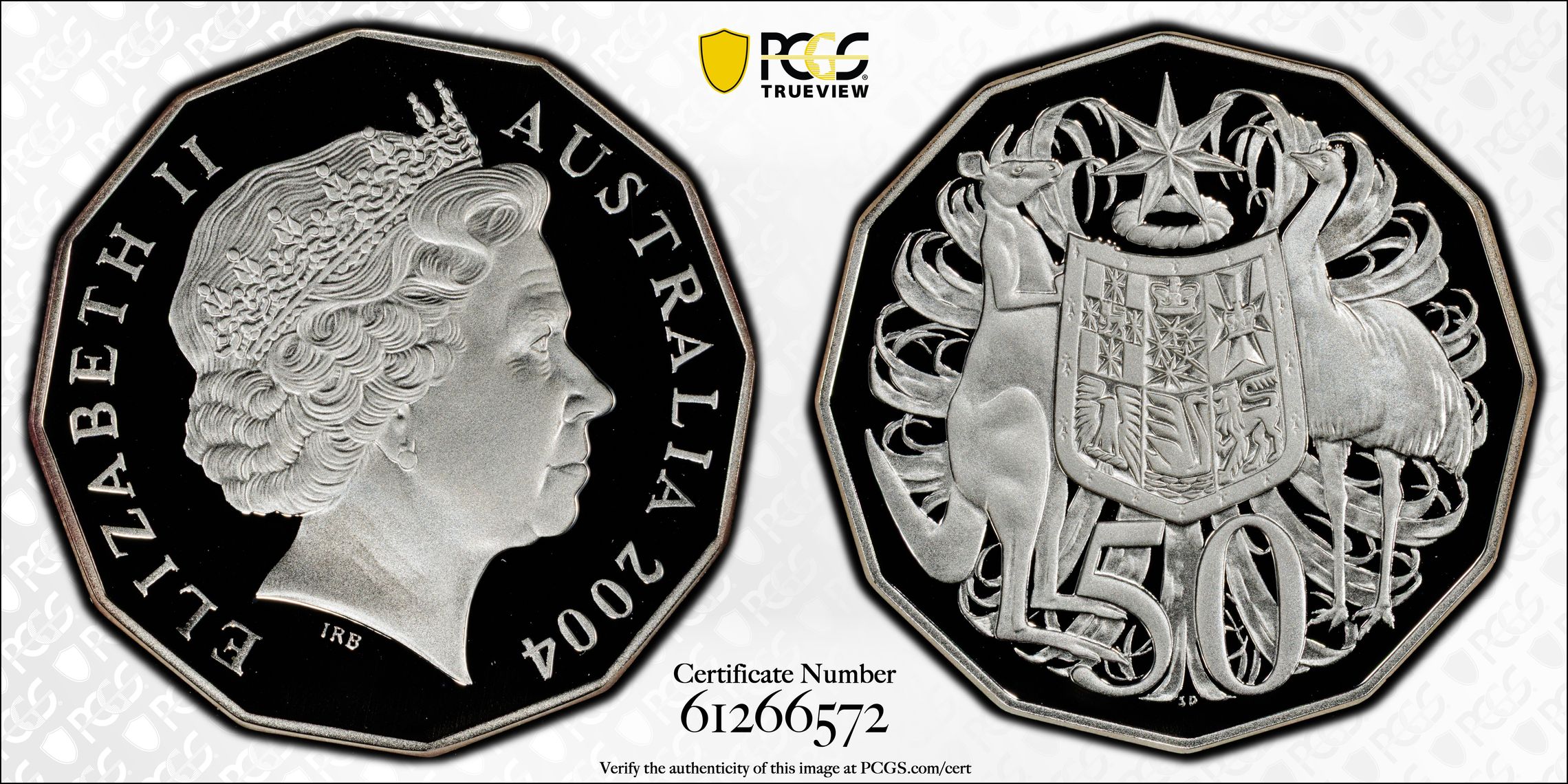 Silver, POP 17/0, Fifty Cent, 2004, PCGS PR70DCAM