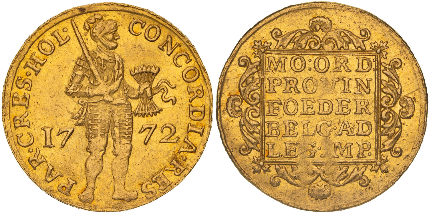 Netherlands, Gold, Ducat, 1772, aEF