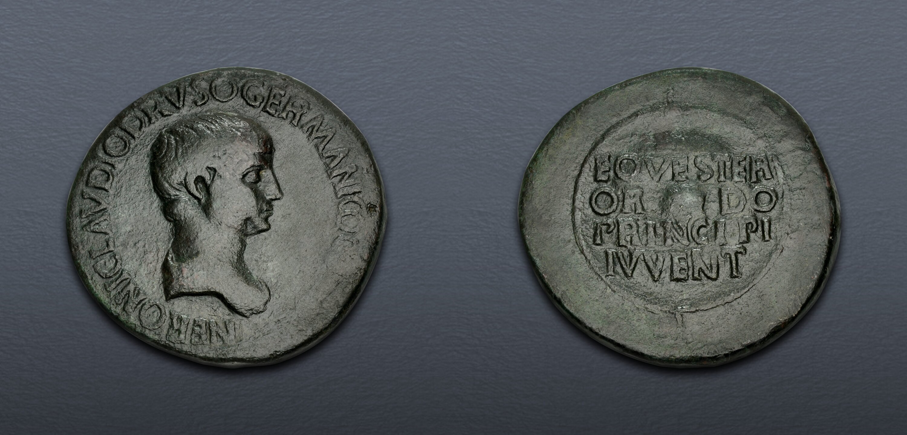 Nero. As Caesar, AD 50-54. Æ Sestertius (34.5mm, 20.66 g, 6h ...