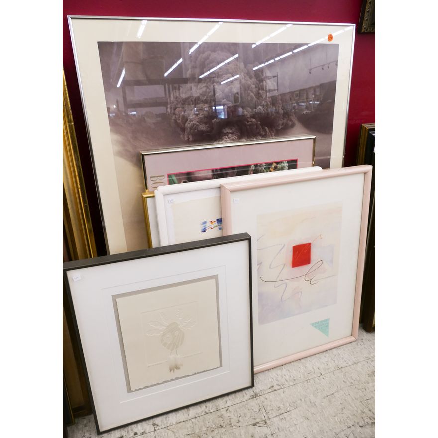 7pc Modern Art Framed Posters and Photos- largest 40x30''