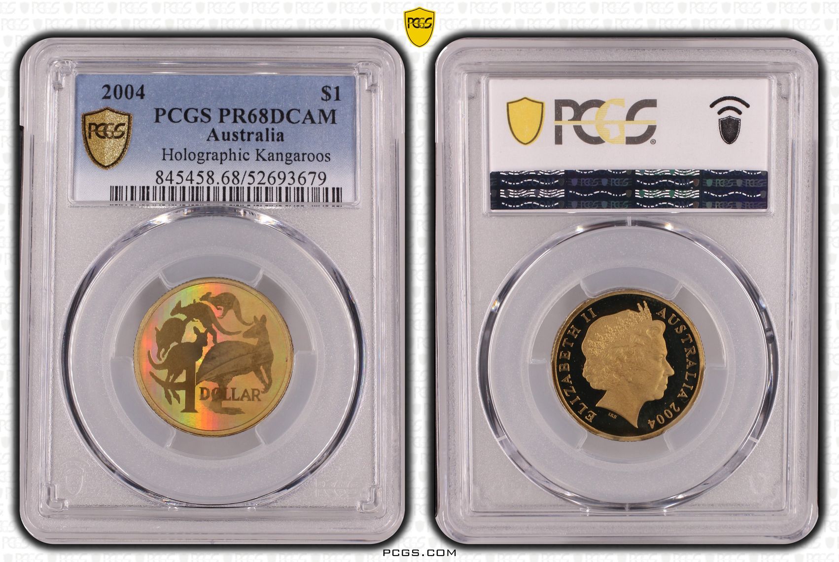 Holographic Kangaroos, One Dollar, 2004, PCGS PR68DCAM