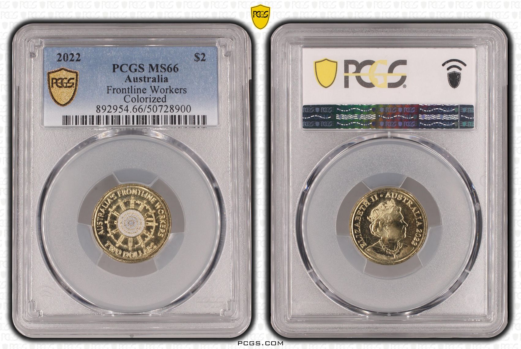 Frontline Workers Colorized, Two Dollar, 2022, PCGS MS66