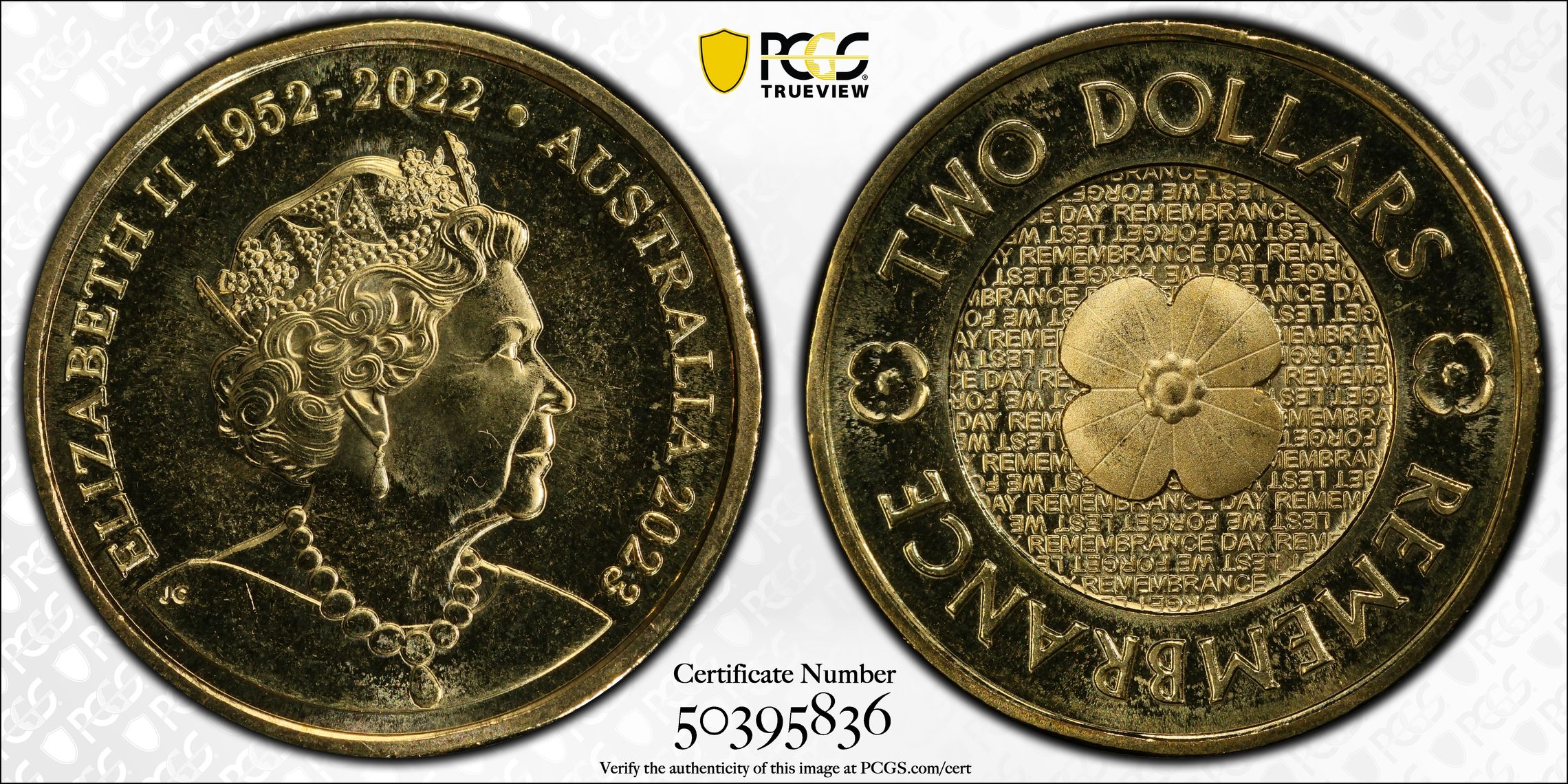35th Ann $2 Coin Set Remembrance Poppy, Two Dollar, 2023, PCGS MS68