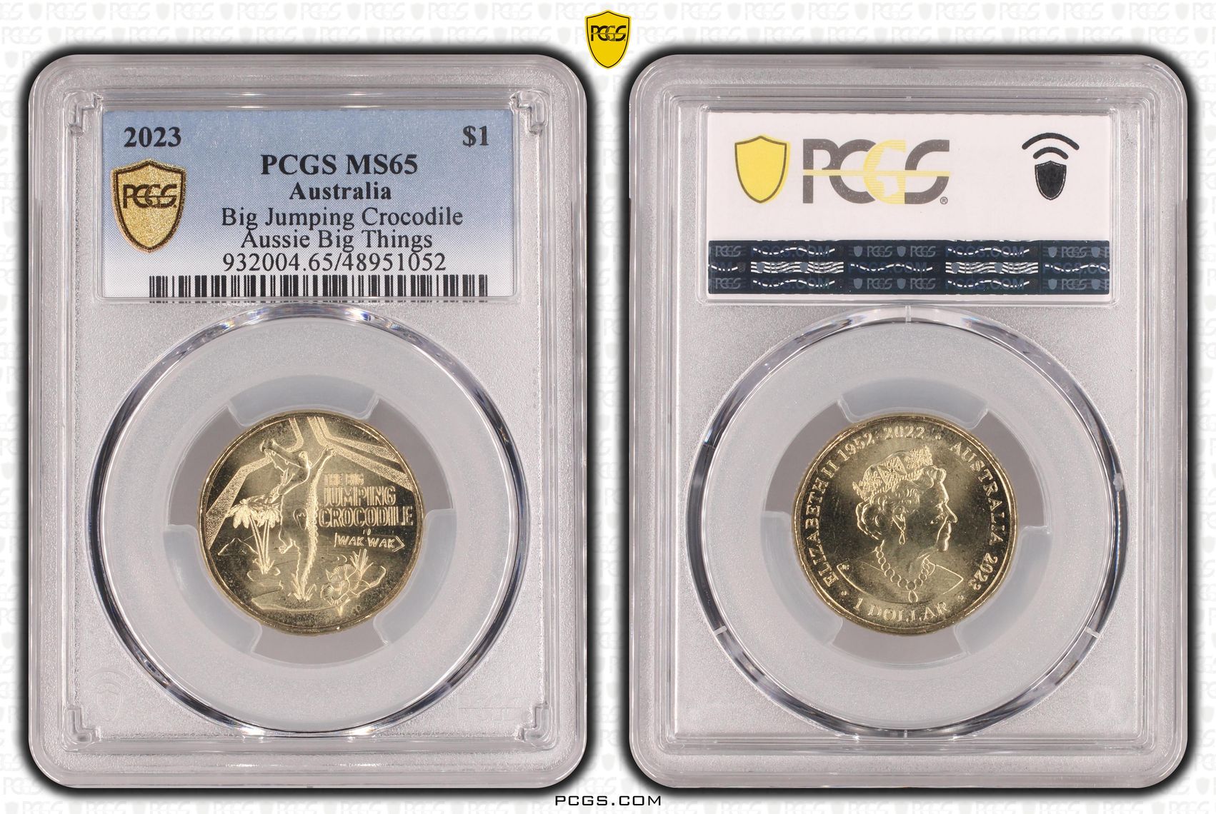 Big Jumping Crocodile Aussie Big Things, One Dollar, 2023, PCGS MS65