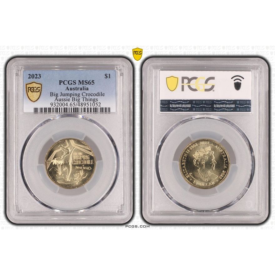 Big Jumping Crocodile Aussie Big Things, One Dollar, 2023, PCGS MS65