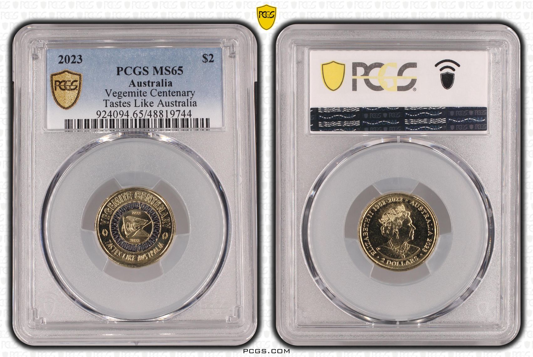 Vegemite Centenary Colorized Tastes Like Australia, Two Dollar, 2023, PCGS MS65