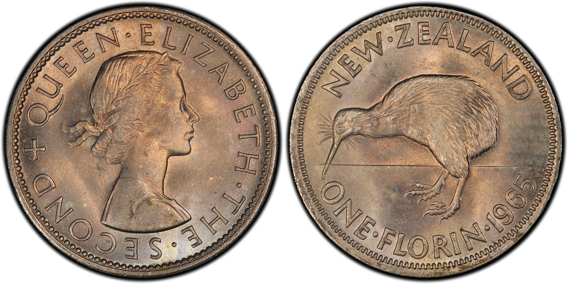 59 · New Zealand, Florin, 1965, PCGS - MS64
