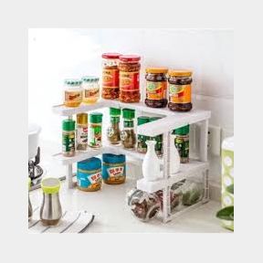 Multi-functional Double Stack Adjustable Width Spice Shelf Organizer Rack -|Bar 9902052415249 - 51745/17876