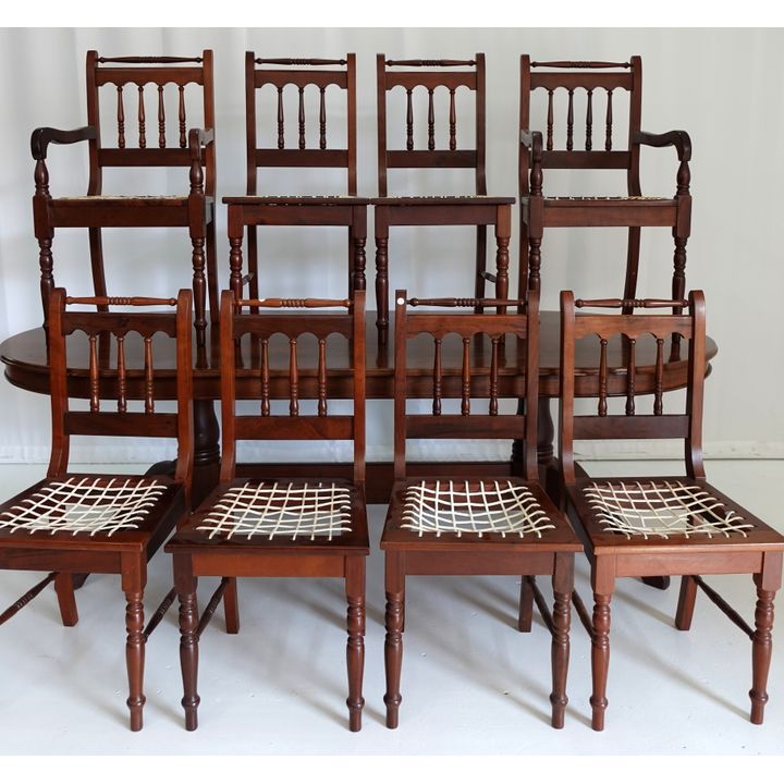 DINING TABLE AND SET OF 8 CHAIRS