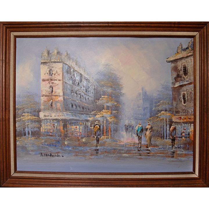 A. Herbert, 'City Scene with Mounted Police',