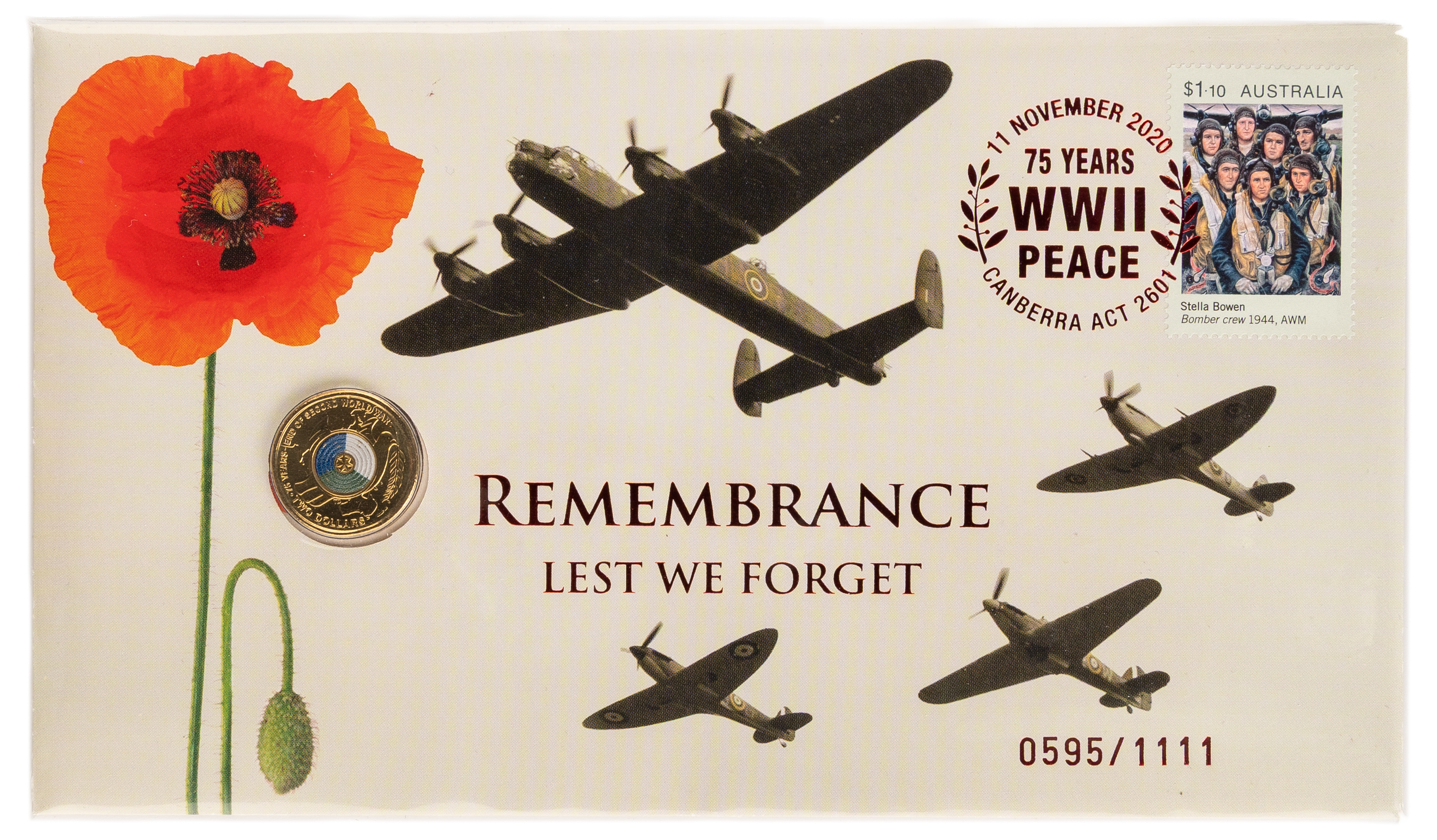 190 · Remembrance, Lest We Forget, Two Dollars, 2020,  UNC
