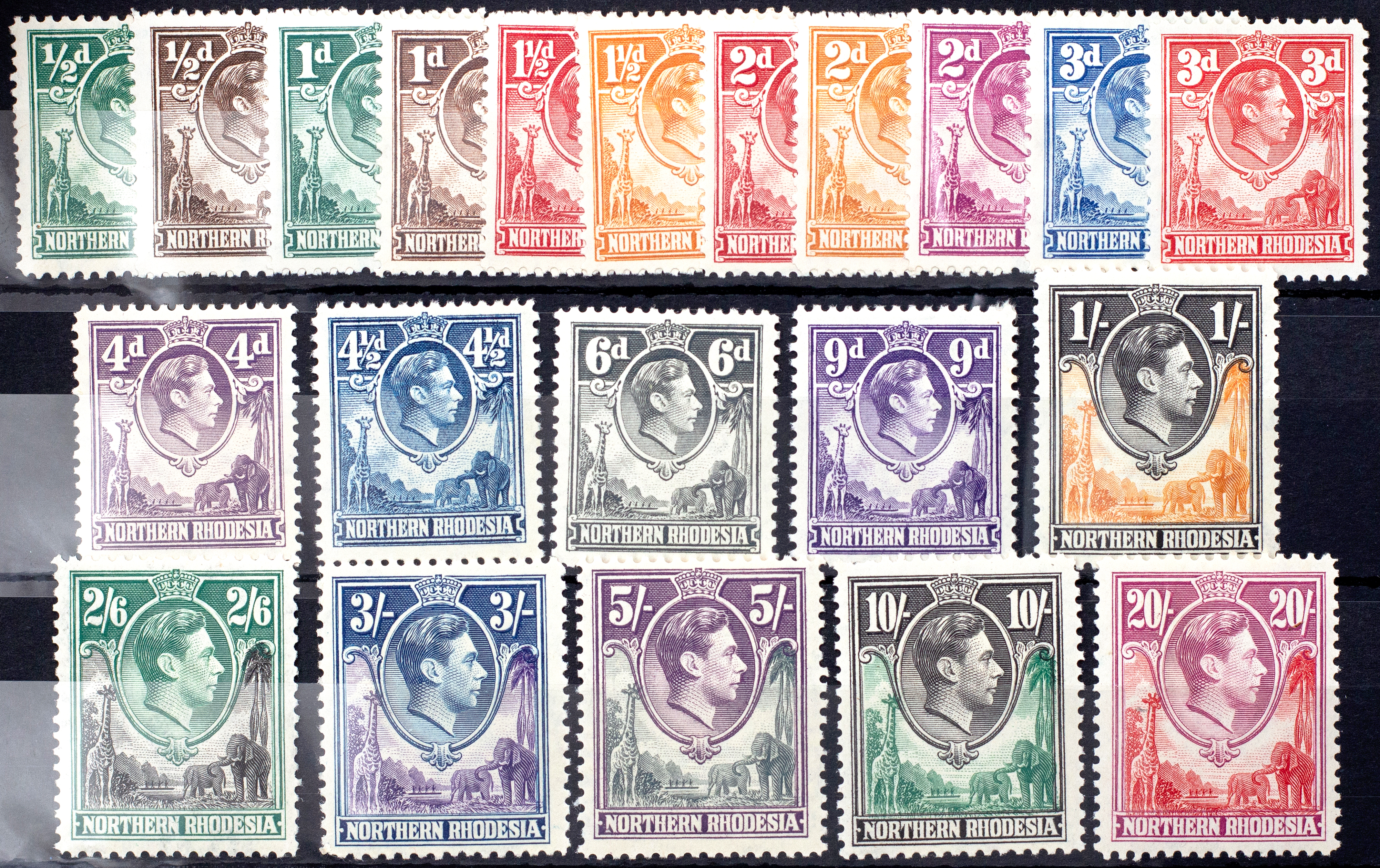 Northern Rhodesia, KGVI Definitives, 1938, Good