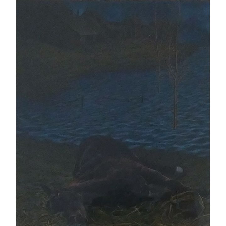 Eric Stotik ''Untitled'' (Dark Landscape) 1997 Acrylic Framed