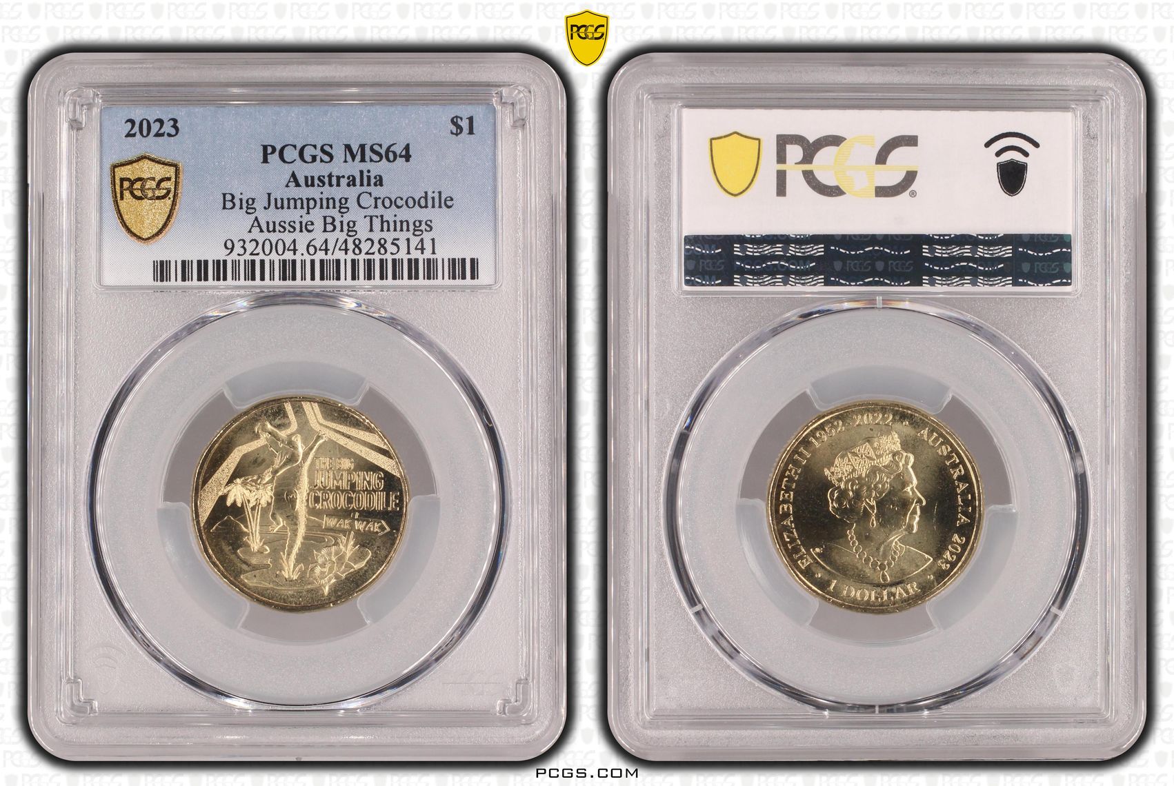 Big Jumping Crocodile Aussie Big Things , One Dollar, 2023, PCGS MS64