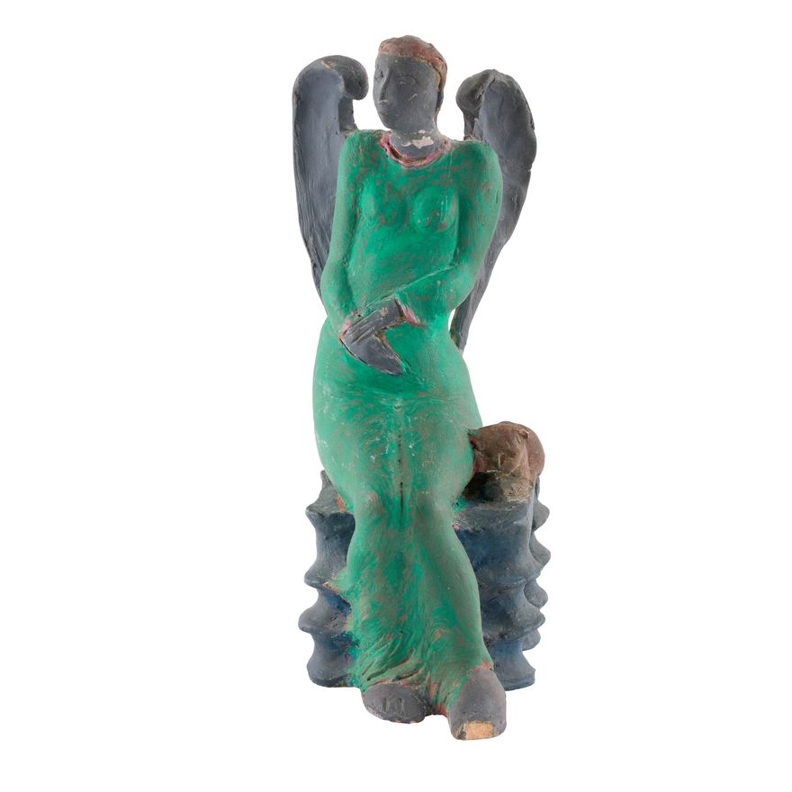 Figura "Anioł z kotem", l. 70. XX w.