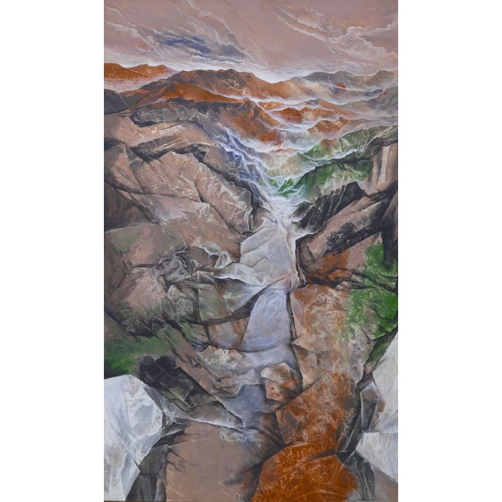 Neil Meitzler ''Mystic Mountain'' 1973 Casein