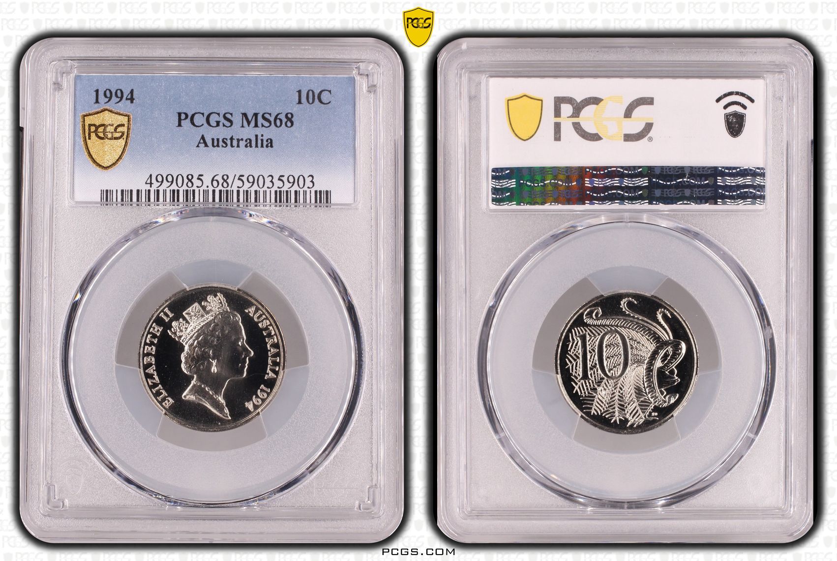 Ten Cent, 1994, PCGS MS68