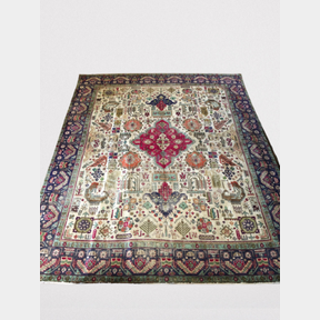 IVORY HERIZ TRIBAL RUG. 360X300. AN UNUSUAL SIZE FOR THIS EXCELLENT VINTAGE PIECE. - 50698/555