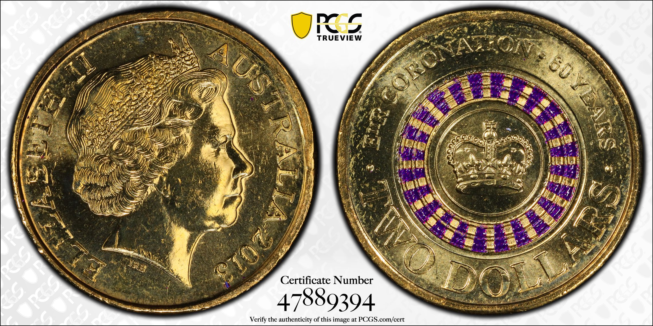 Coronation Colorized, Two Dollar, 2013, PCGS MS65