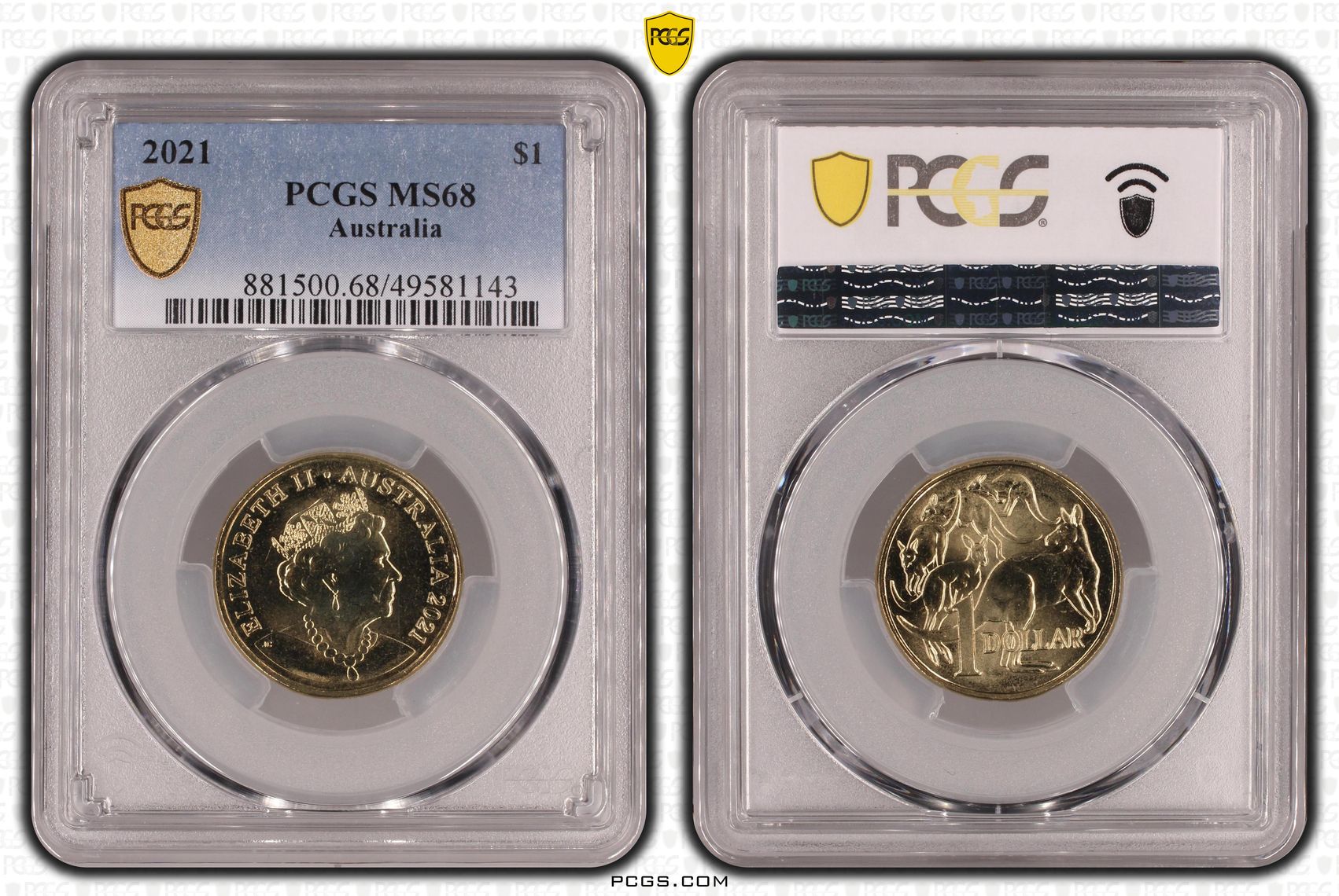 456 · Elizabeth II,  , One Dollar, 2021, PCGS MS68