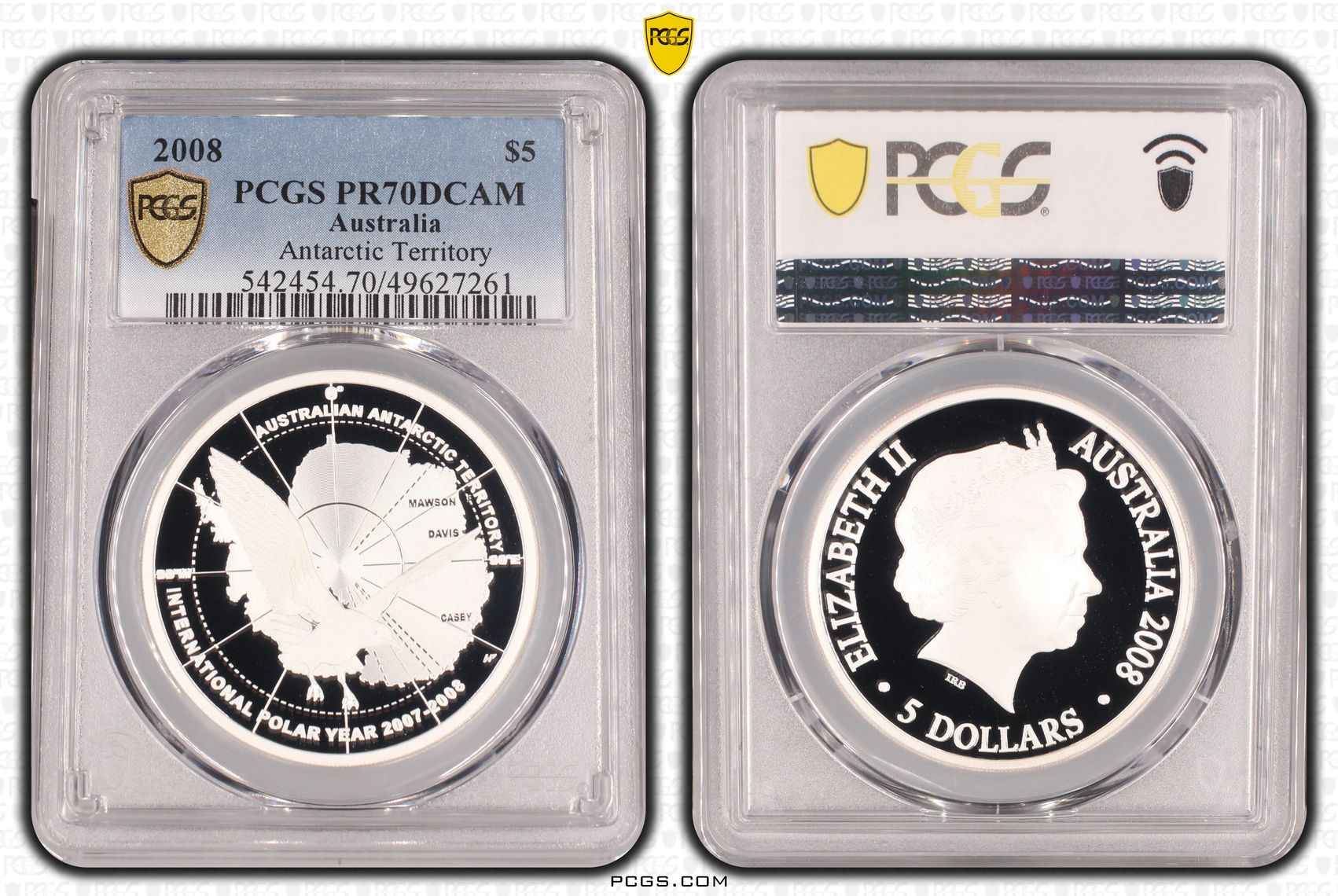 Antarctic Territory POP 4/0, Five Dollar, 2008, PCGS PR70DCAM