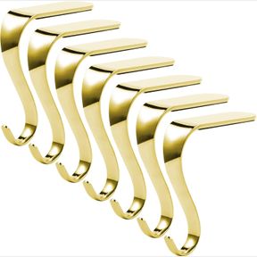 SUNSHANE 7 PIECES CHRISTMAS STOCKING HOLDERS MANTEL HANGER HOOKS XMAS MANTLE GRIPS SET SAFETY HANG STOCKING CLIPS FOR CHRISTMAS PA