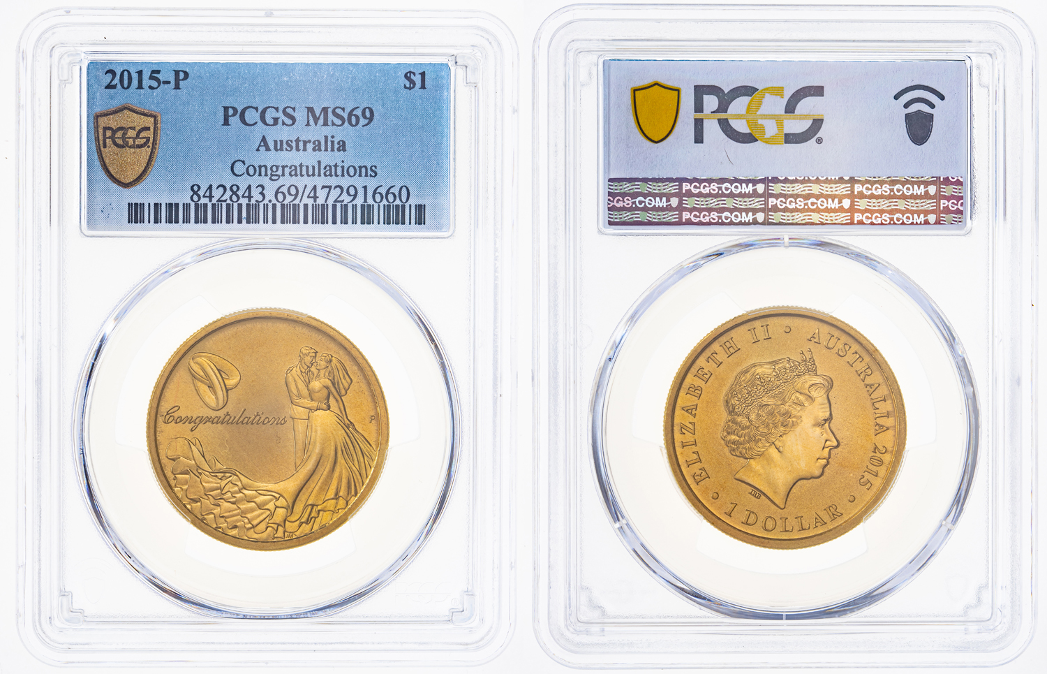 Congratulations, One Dollar, 2015-P POP Report 5/0, PCGS MS 69