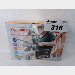 AM/FM RADIO WITH FLASHLIGHT MP3 USB RECHARGEABLE YS-608BT